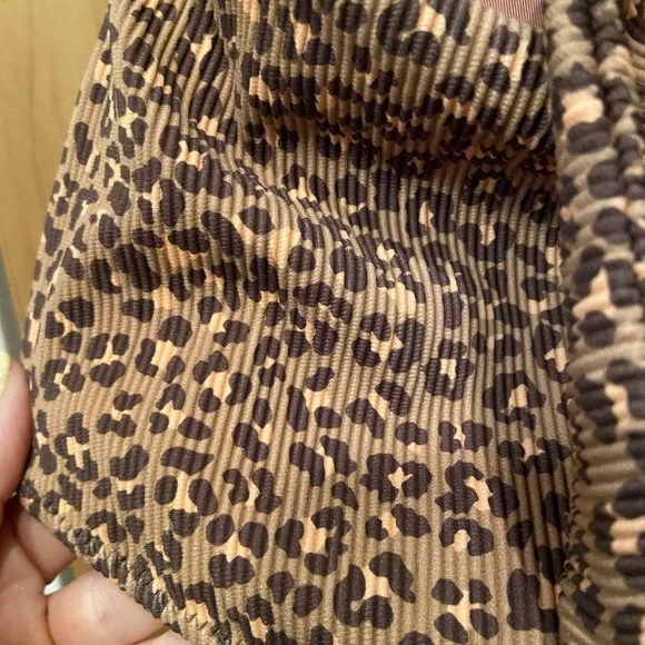 Aerie Brown Leopard Print One Piece Swimsuit with Midriff Cutout - Picture 4 of 10